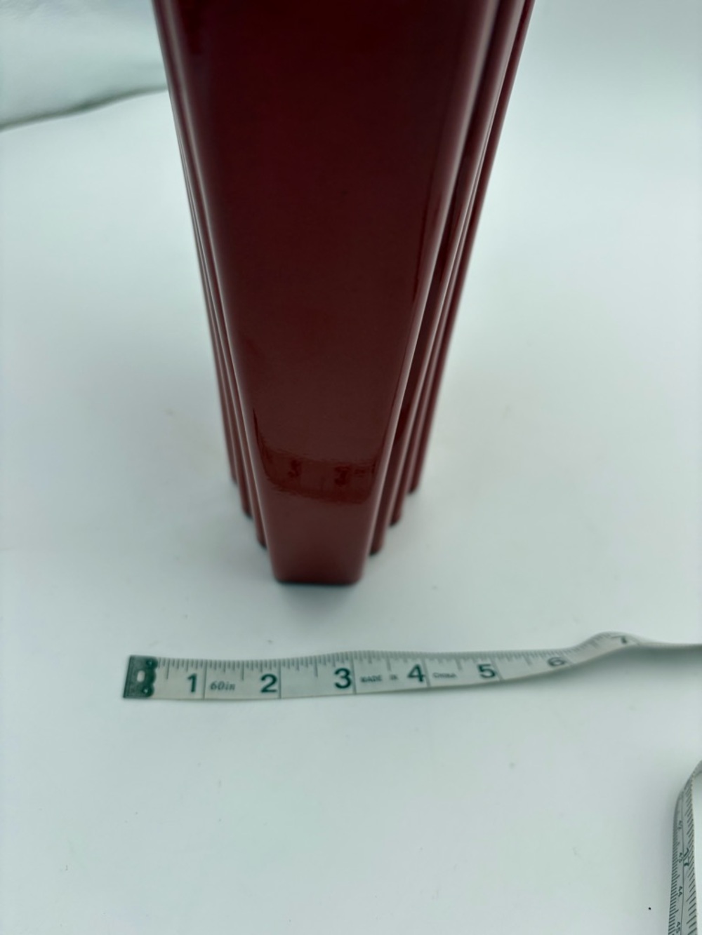 Vintage 80s Red Art Deco Ceramic Vase - Statement Piece - Picture 16 of 16
